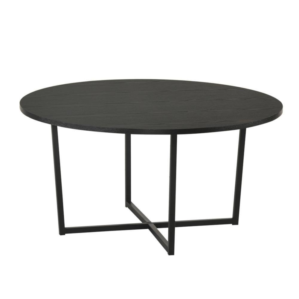 Archie Round Wooden Coffee Table 80cm - Black Fast shipping On sale