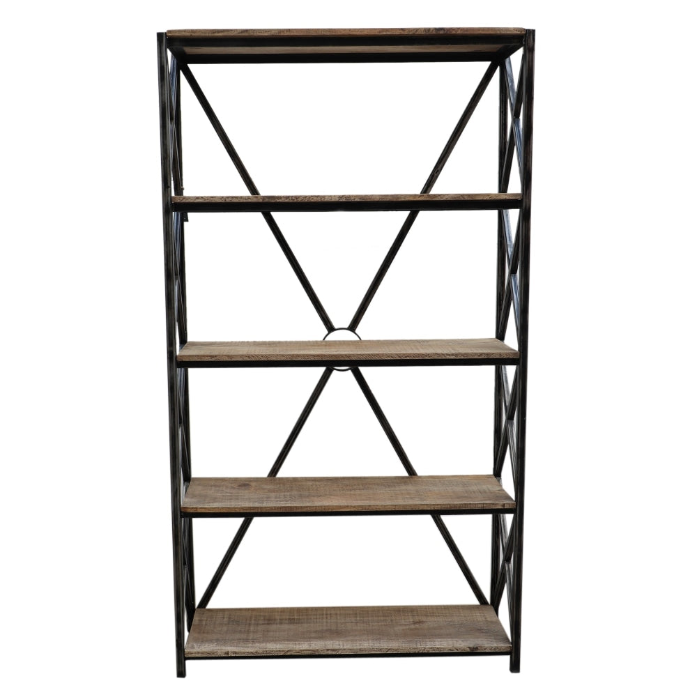 Ares 4 - Tier Rustic Industrial Braced Bookcase Display Bookshelf Cabinet Fast shipping On sale