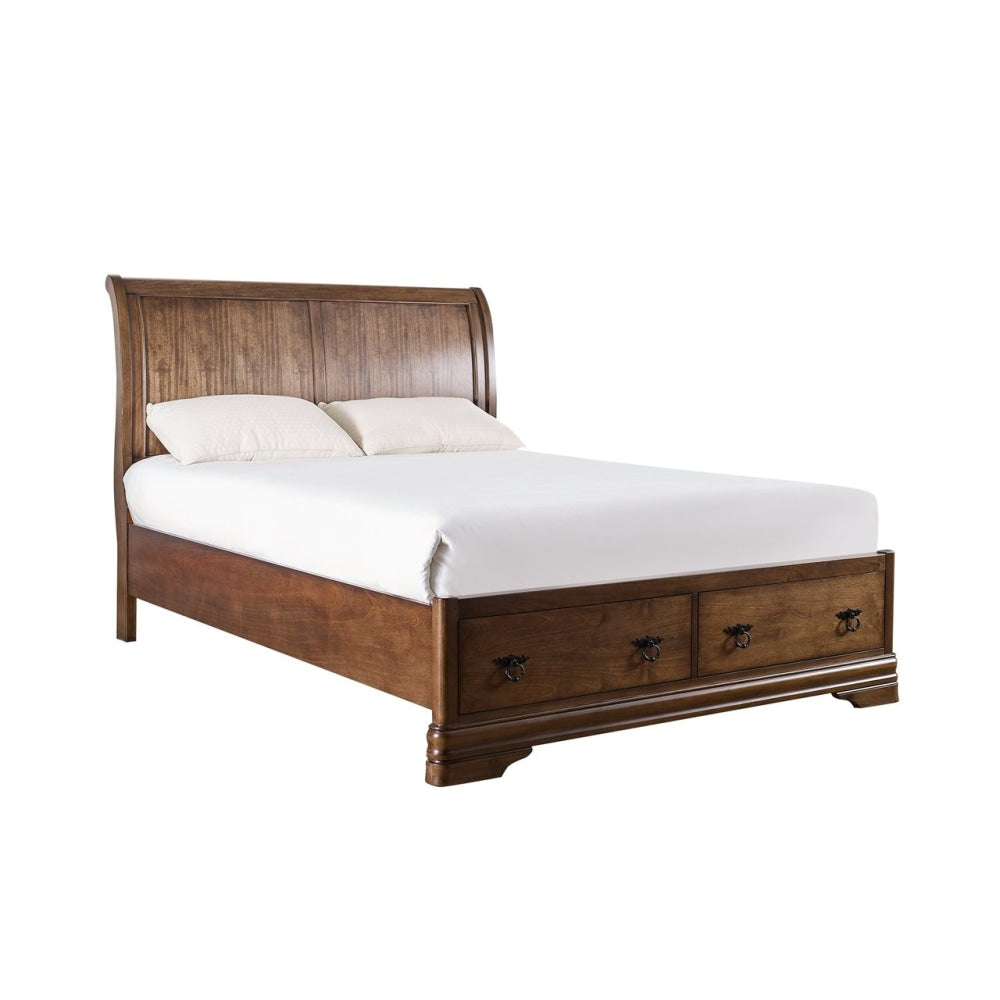 Ariana European Classic Solid Wooden Bed Frame King Size - Brown Fast shipping On sale