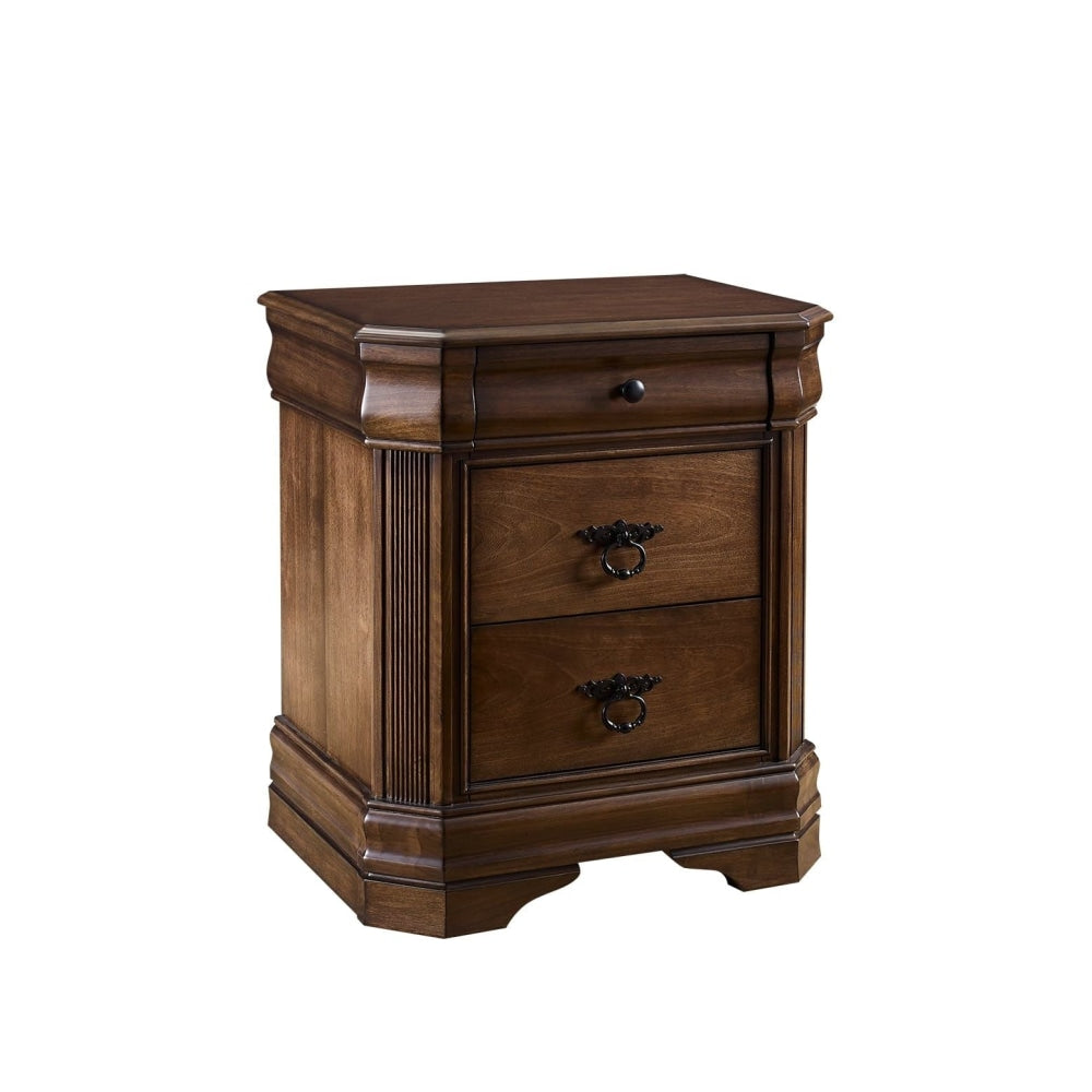 Ariana European Classic Solid Wooden Bedside Nightstand Side Table W/ 2 - Drawers - Brown Fast shipping On sale