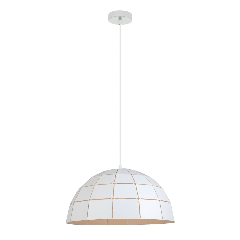 Amy Modern Pendant Lamp Light ES Matte White Tiled Dome Fast shipping On sale