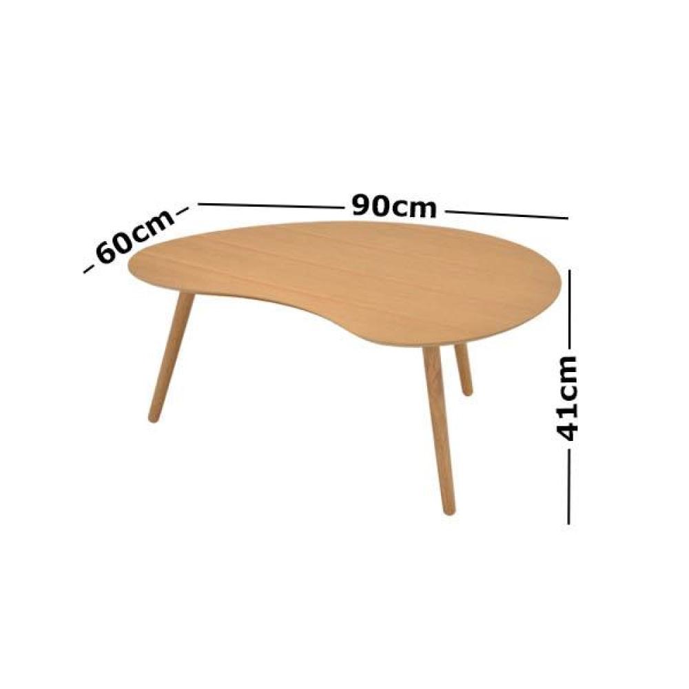 Art Curved Scandinavian Wooden Coffee Table - Oak Fast shipping On sale