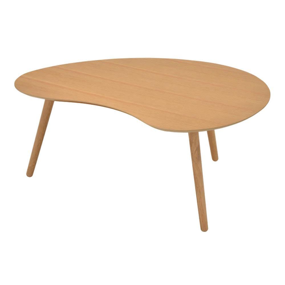 Art Curved Scandinavian Wooden Coffee Table - Oak Fast shipping On sale