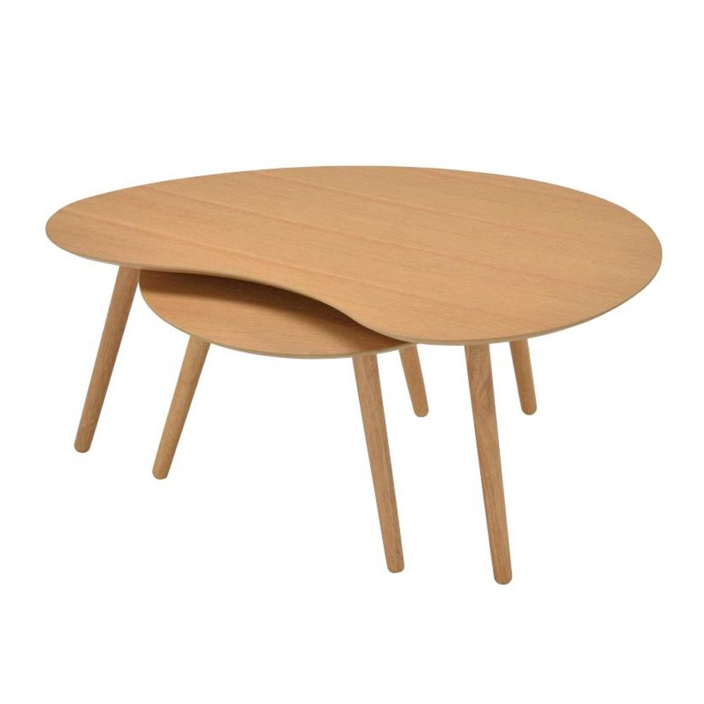 Art Round Modern Scandinavian Wooden Coffee Table - Oak Fast shipping On sale