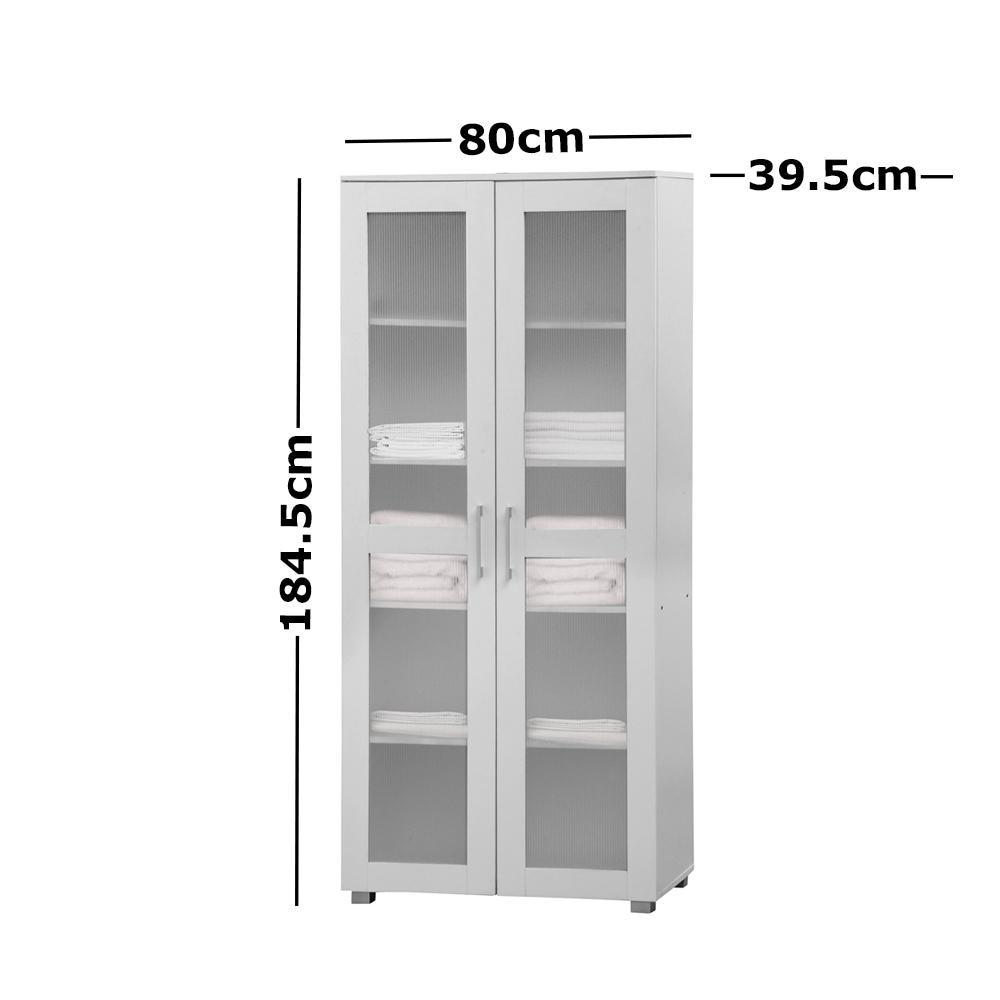 Ashley 2 - Door Tall Cupboard Storage Cabinet - White Fast shipping On sale