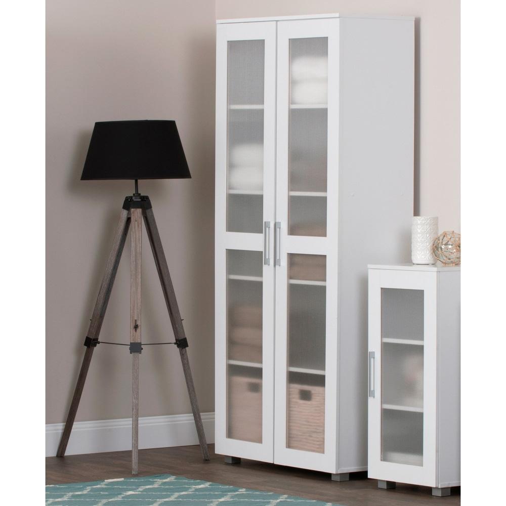 Ashley 2 - Door Tall Cupboard Storage Cabinet - White Fast shipping On sale