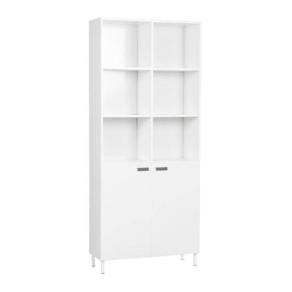 Ashley Collection 10-Cube Display Bookcase With 2-Doors - White Fast shipping On sale