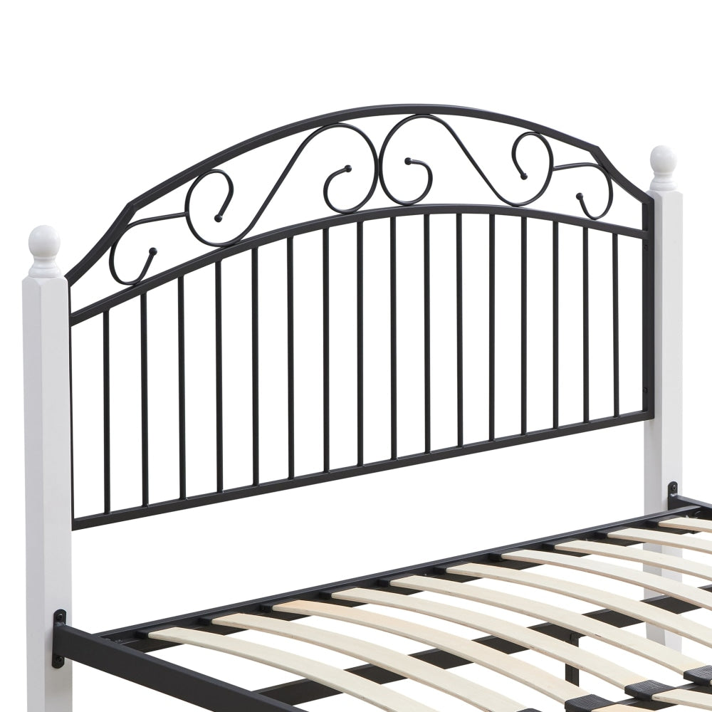 Ashley Queen Size Bed Frame - Black Metal White Fast shipping On sale