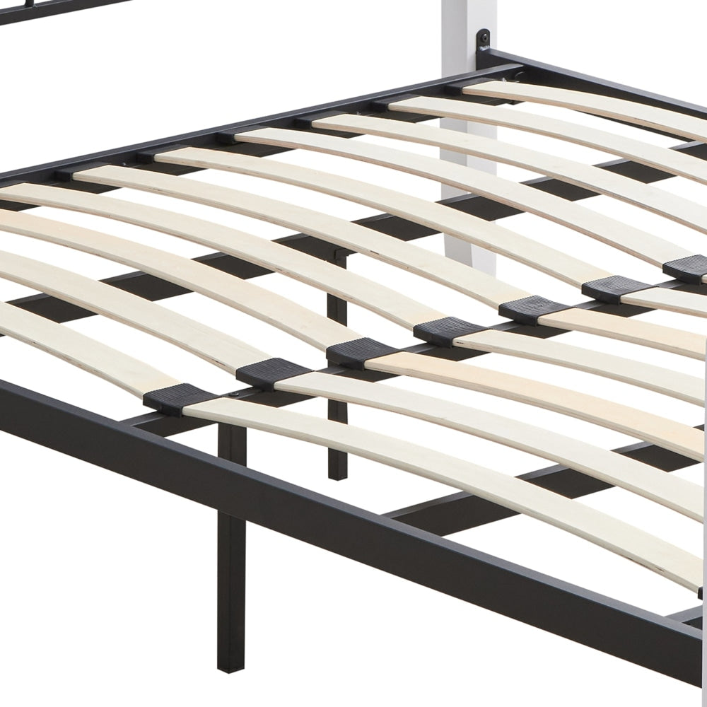 Ashley Queen Size Bed Frame - Black Metal White Fast shipping On sale