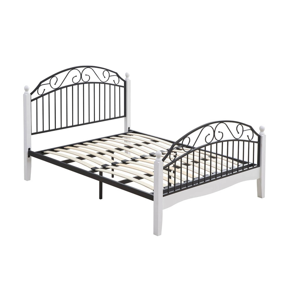 Ashley Queen Size Bed Frame - Black Metal - White Fast shipping On sale