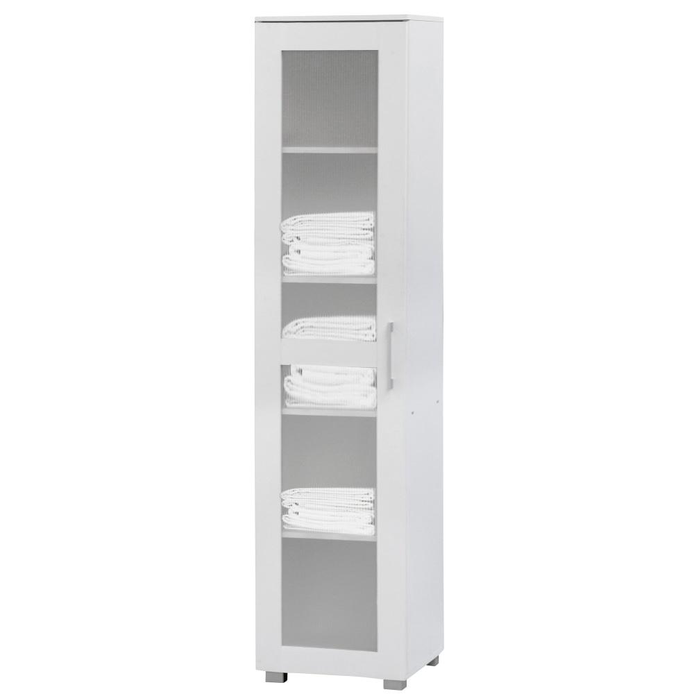 Ashley Single Door Tall Cupboard Storage Cabinet - White Fast shipping On sale