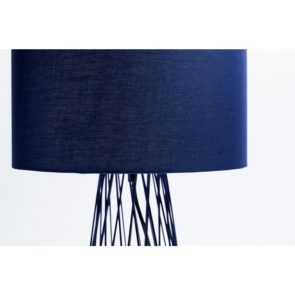 Asling Modern Table Desk Lamp Black Metal Frame Base - Blue Shade Fast shipping On sale