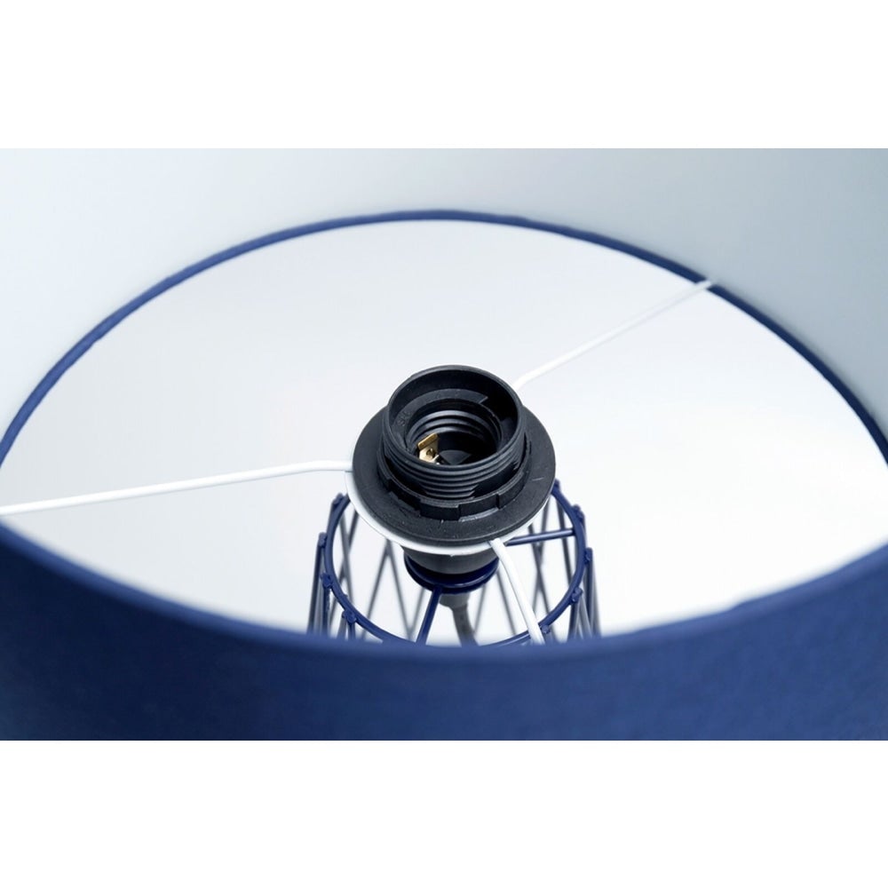 Asling Modern Table Desk Lamp Black Metal Frame Base - Blue Shade Fast shipping On sale