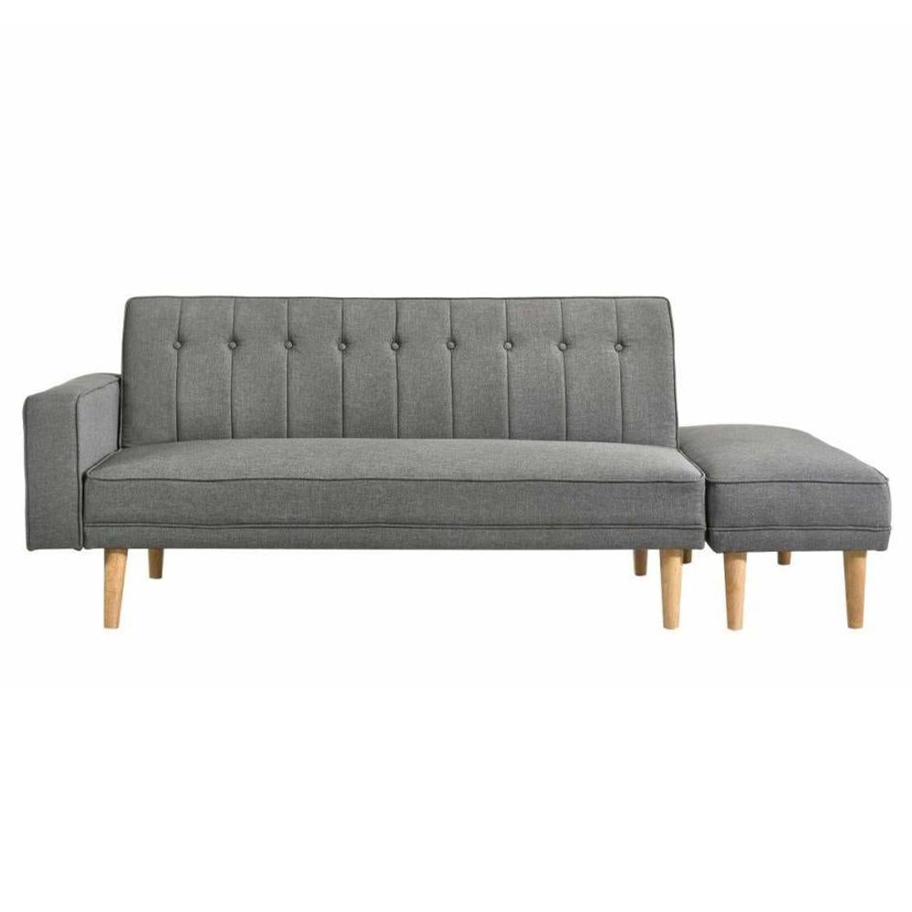 Astrid 3 - Seater Sofa Bed With Ottoman - Light Grey Fast shipping On sale