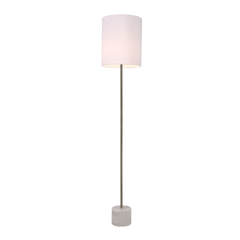 Atlas Standing Floor Lamp Marble Base Antique Brass Body - White Fast shipping On sale