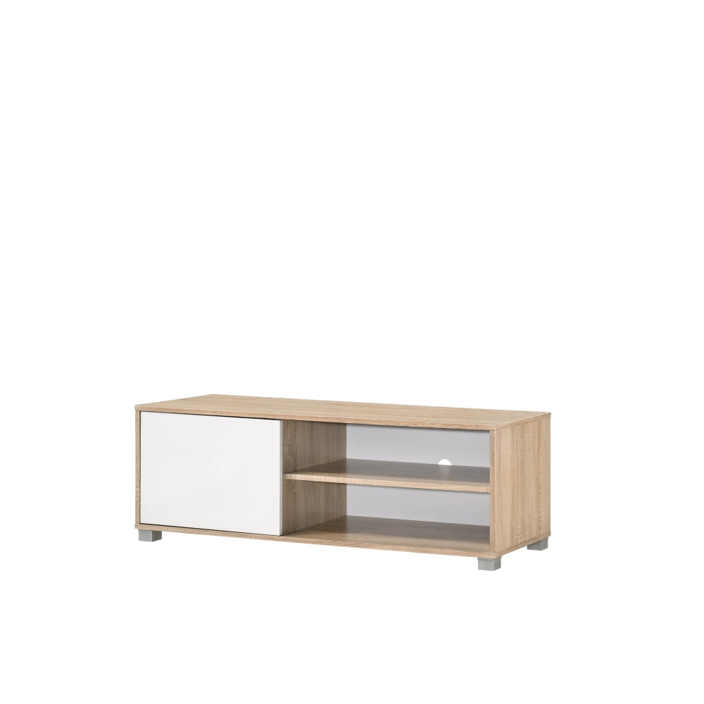 Aubree Compact TV Stand Entertainment Unit W/ 1-Door 120cm - Oak.White Fast shipping On sale