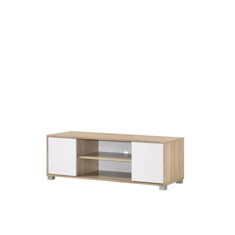 Aubree Compact TV Stand Entertainment Unit W/ 2-Door 120cm - Oak.White Fast shipping On sale