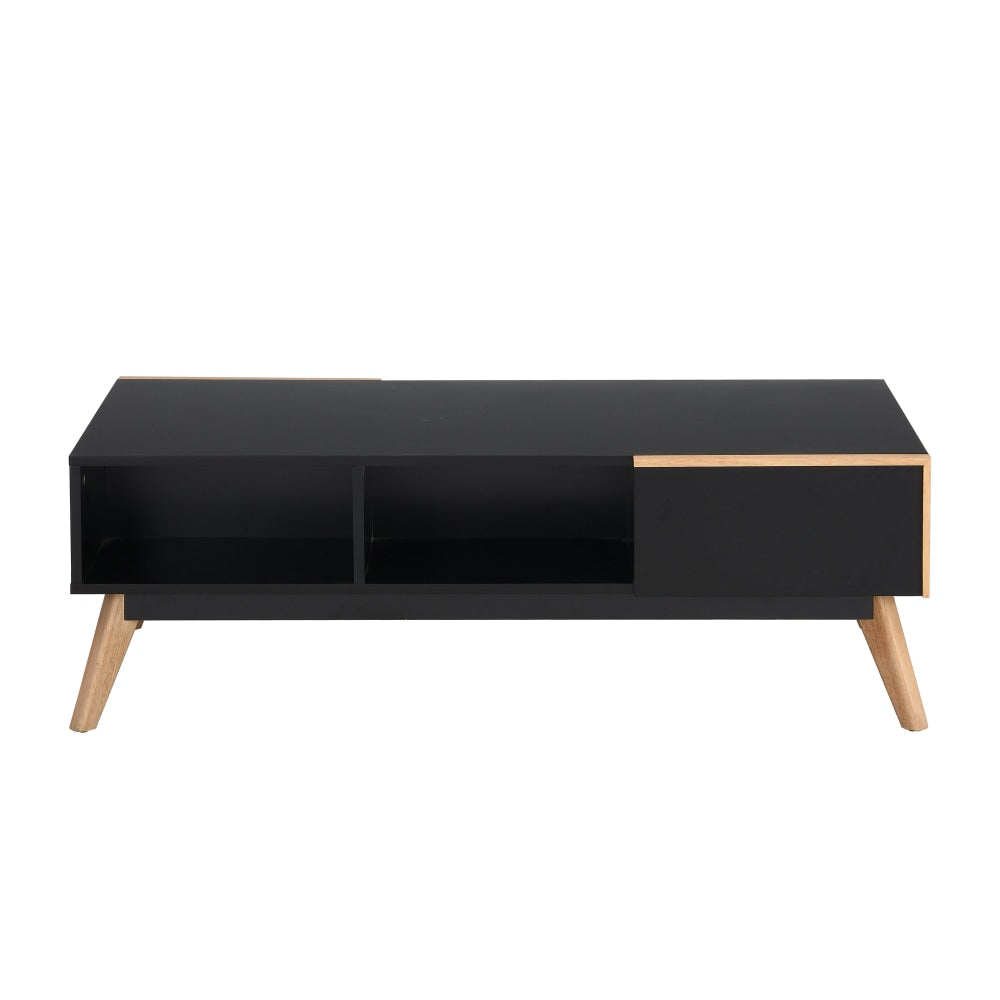 Autumn Scandinavian Rectangular Coffee Table W/ 2-Drawers - Black/Oak Fast shipping On sale