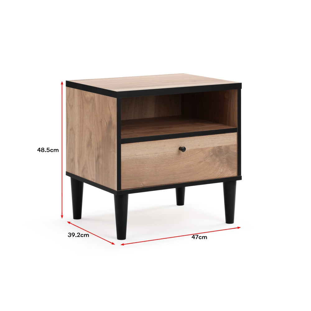 Avalon Bedside Nightstand Side Table - Oak Fast shipping On sale