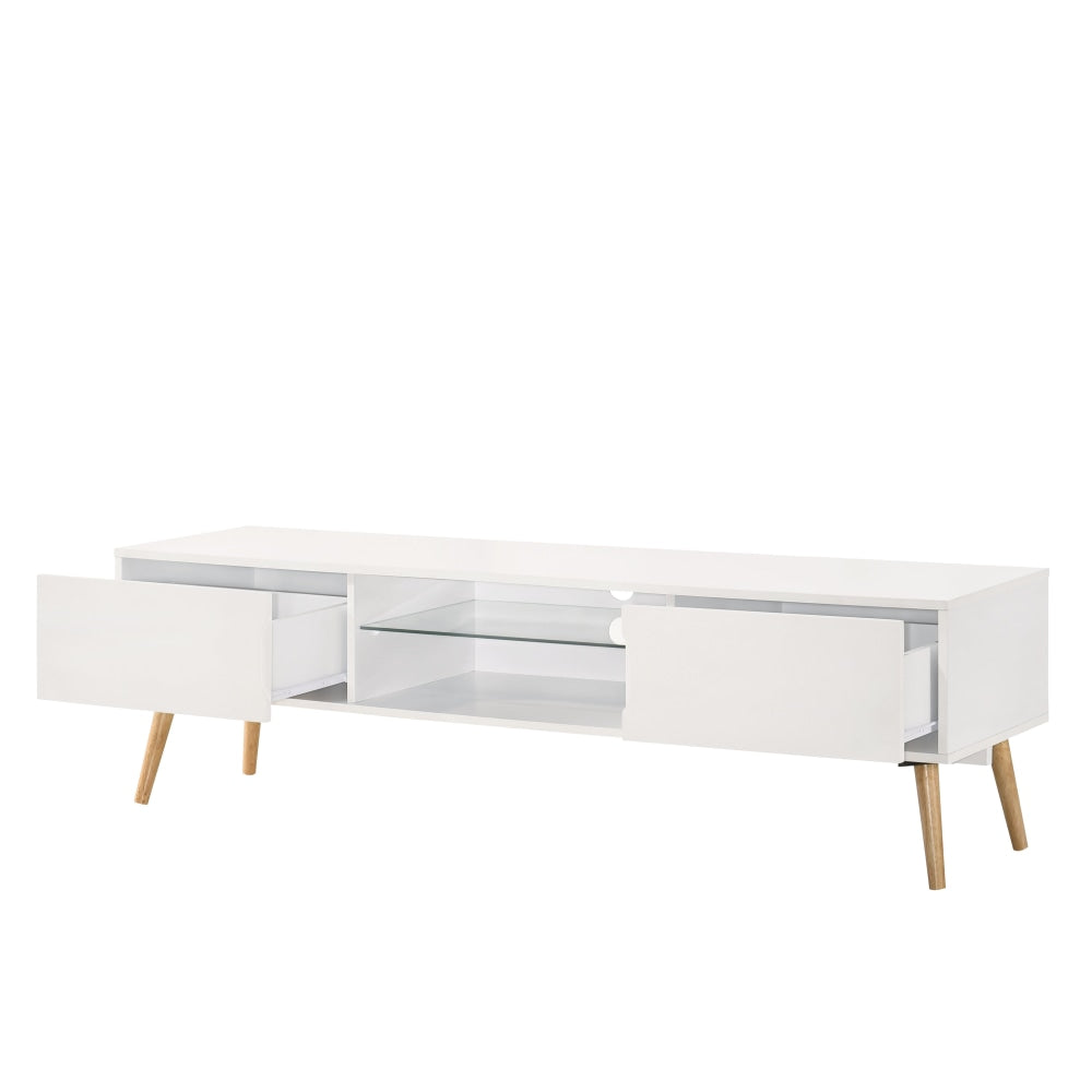 Avent TV Stand Entertainment Unit W/ 2-Drawers 160cm - White/Oak Fast shipping On sale