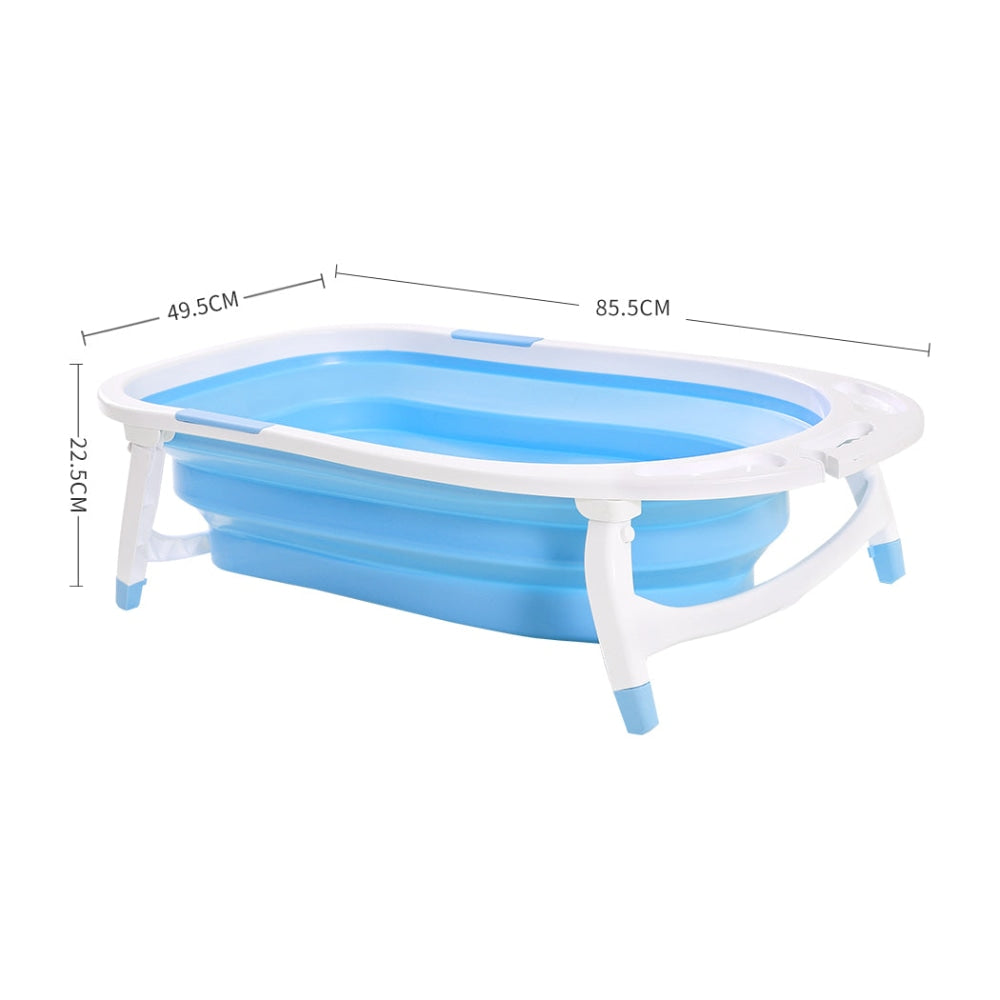 Baby Bath Tub Infant Toddlers Foldable Bathtub Folding Safety Bathing ShowerBlue Kids Furniture Fast shipping On sale