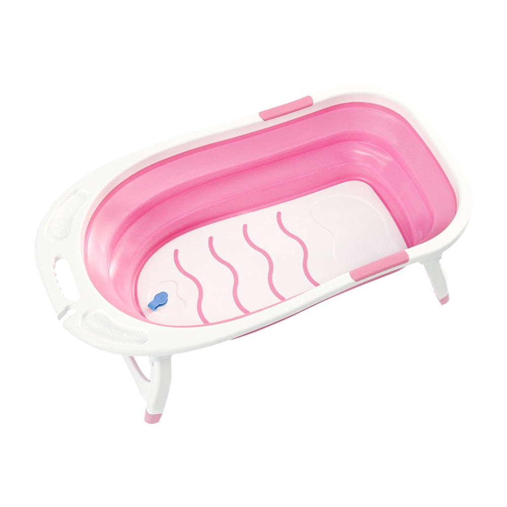Baby Bath Tub Infant Toddlers Foldable Bathtub Folding Safety Bathing ShowerPink Kids Furniture Fast shipping On sale