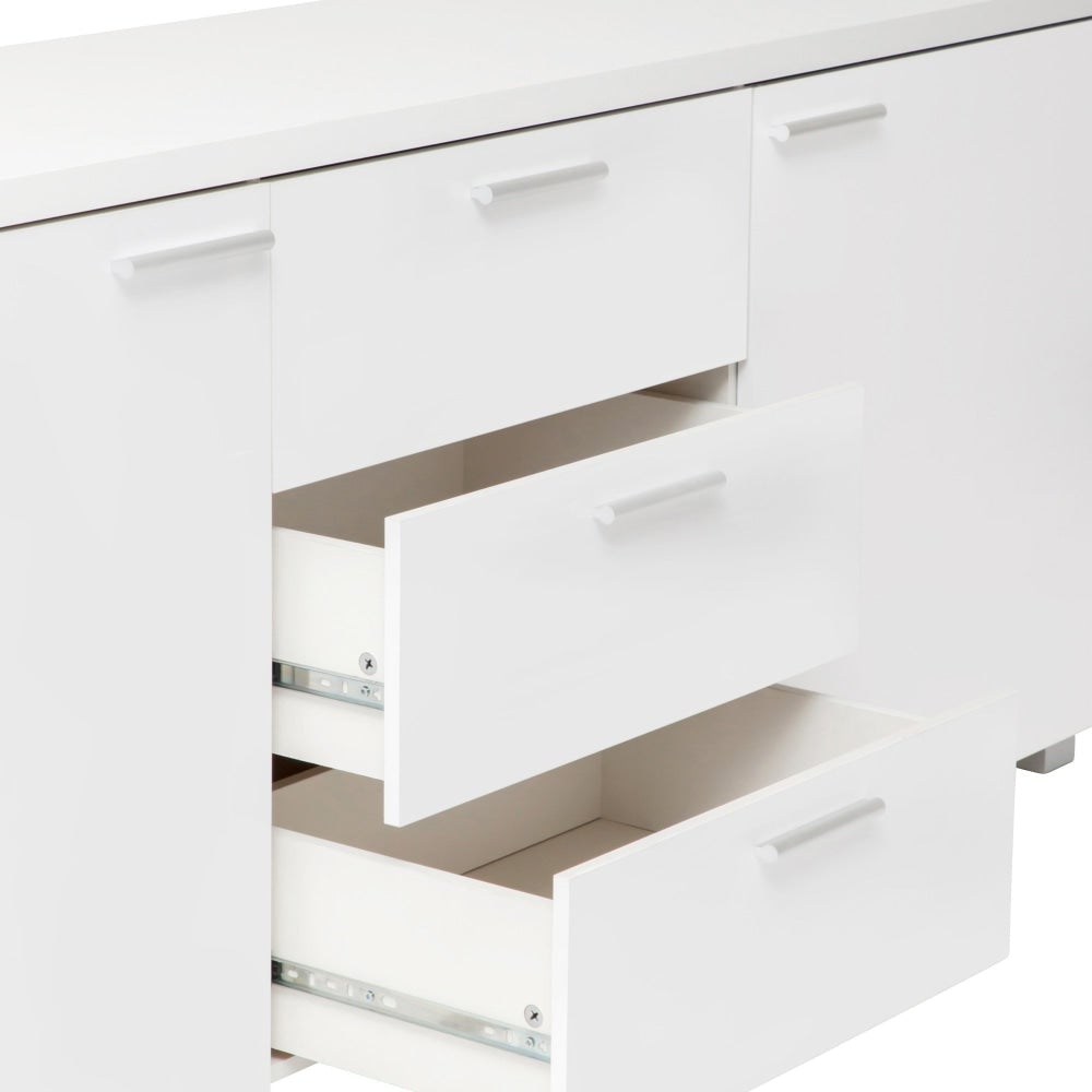 Baggio Buffet Sideboard TV Stand Storage Cabinet Cupboard - High Gloss White & Unit Fast shipping On sale