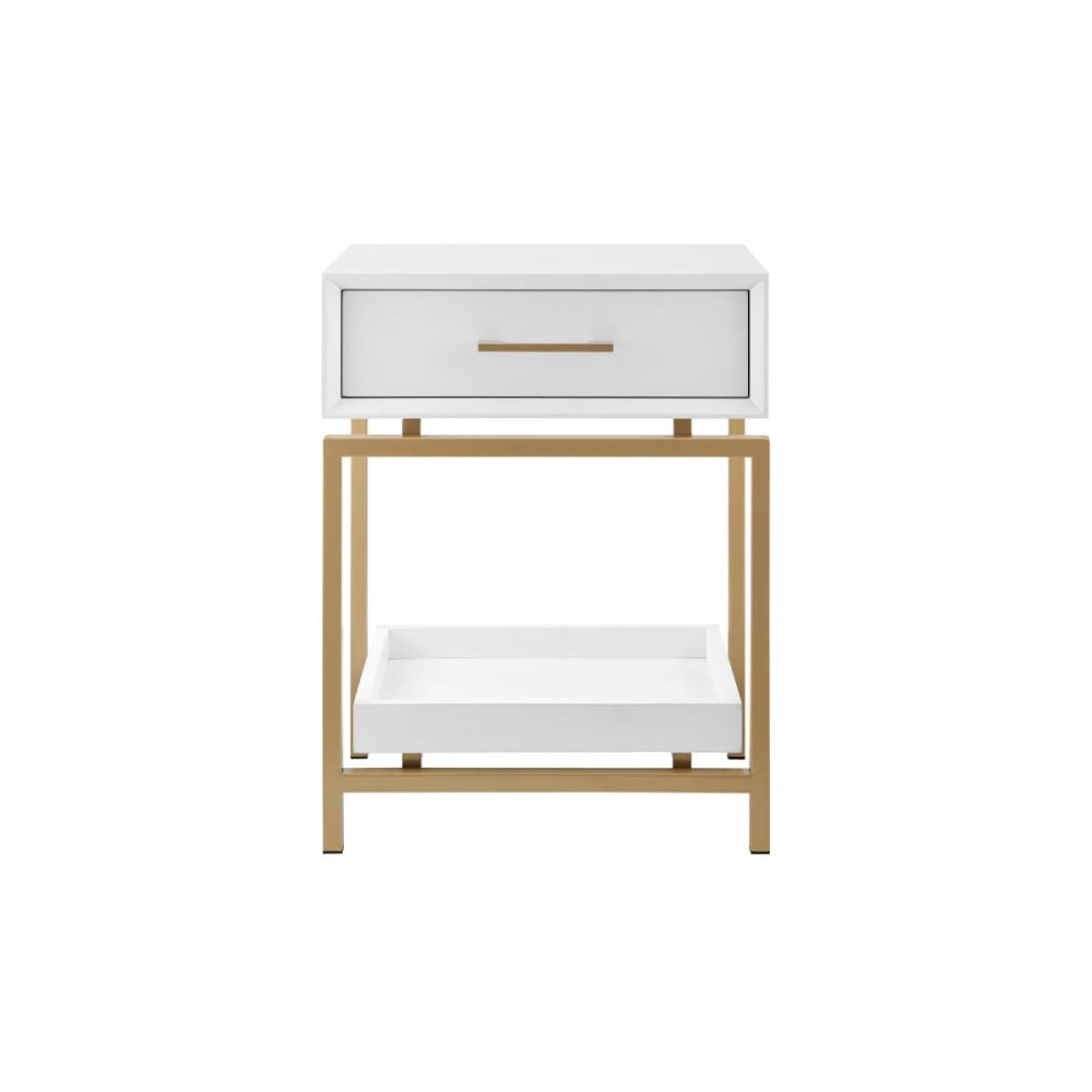 Bailey Bedside Nightstand Side Table - White Fast shipping On sale