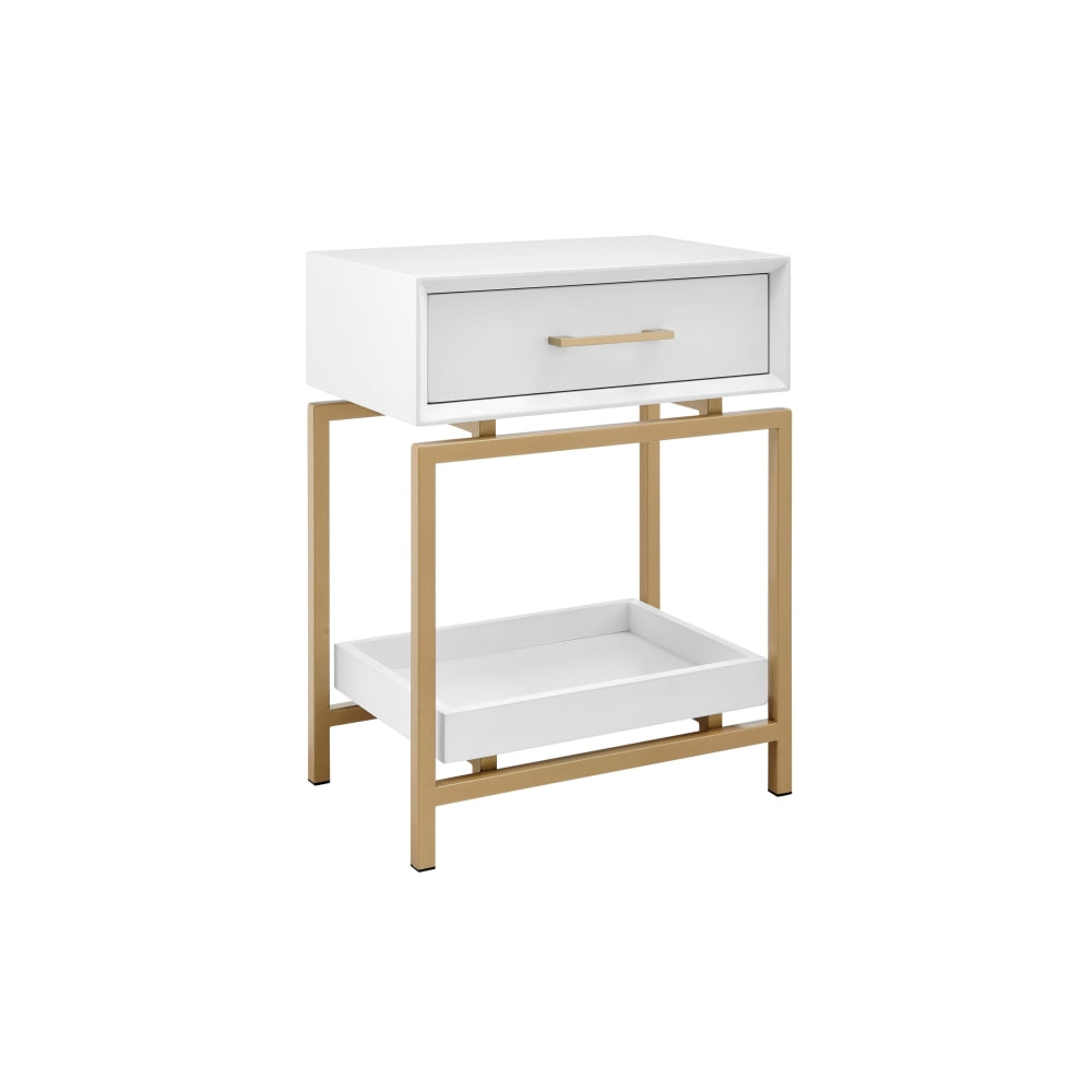 Bailey Bedside Nightstand Side Table - White Fast shipping On sale