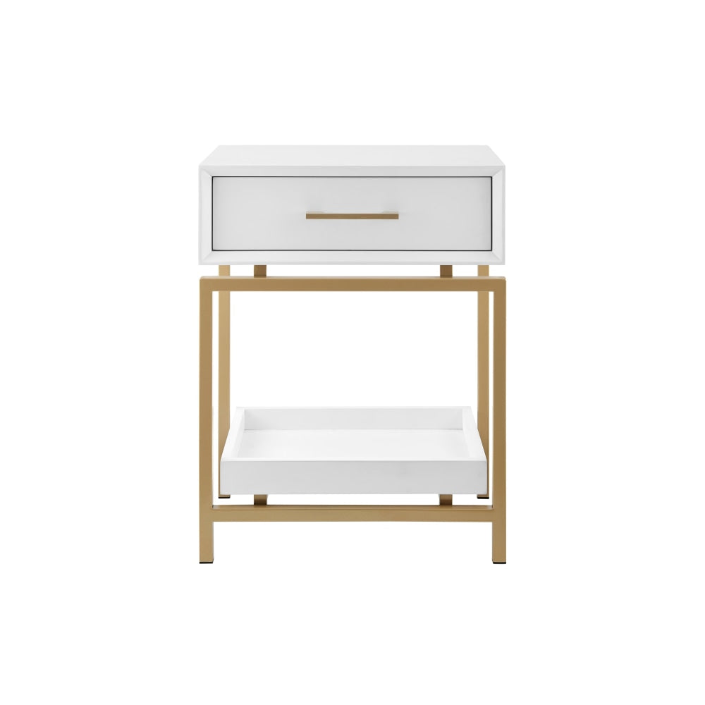 Bailey Bedside Nightstand Side Table - White Fast shipping On sale