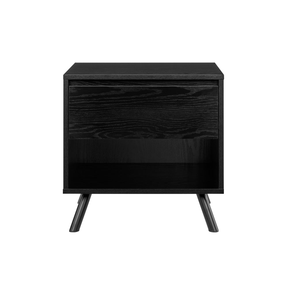 Baily Bedside Nightstand Side Table - Black Fast shipping On sale