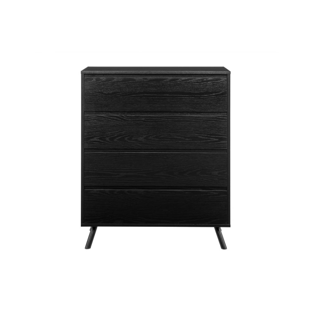 Baily Modern Wooden Chest of 4-Drawers Tallboy Storage Cabinet - Black Of Drawers Fast shipping On sale