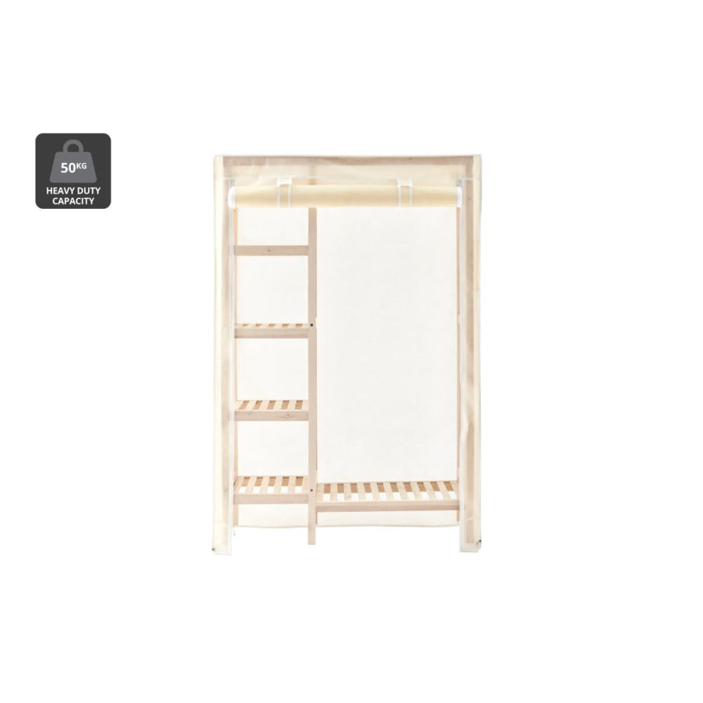 Bamboo Fabric Wardrobe Clothes Organiser Hanger - Beige Fast shipping On sale