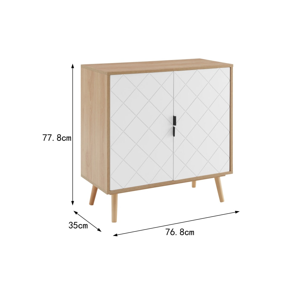 Banbury 2 Door Buffet Unit Sideboard Storage Cabinet - White/Oak & Fast shipping On sale