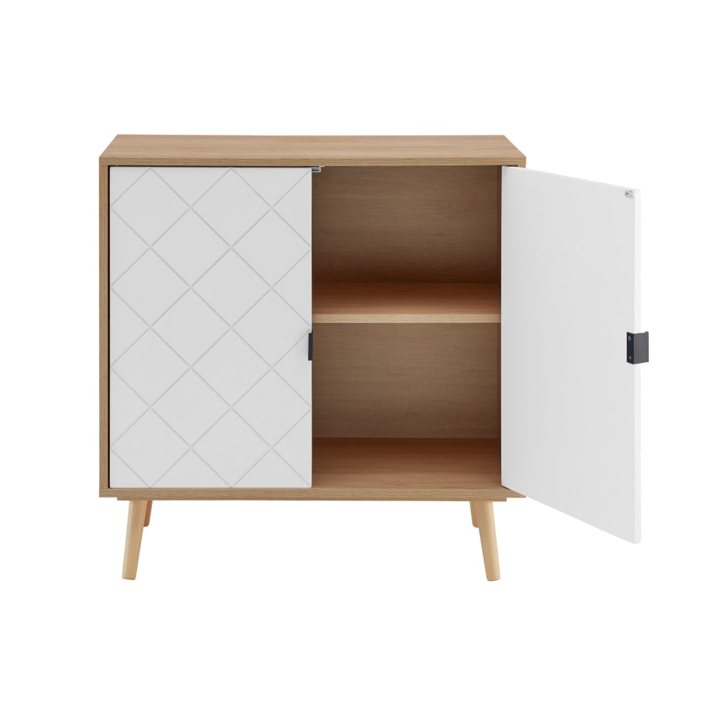 Banbury 2 Door Buffet Unit Sideboard Storage Cabinet - White/Oak & Fast shipping On sale