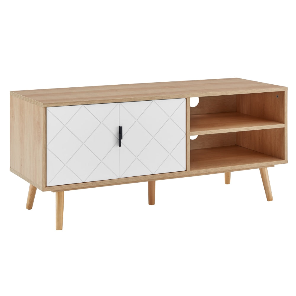 Banbury Entertainment Unit TV Stand Storage Cabinet 110cm - White/Oak Fast shipping On sale