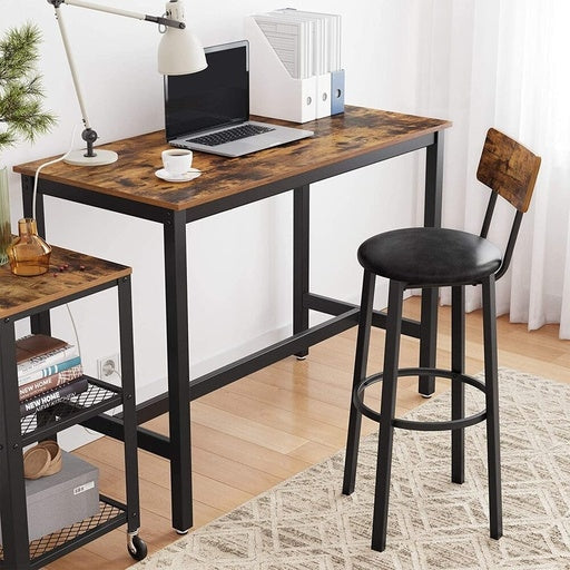 Bar Industrial Kitchen Table Rectangle Rustic Brown Dining Fast shipping On sale