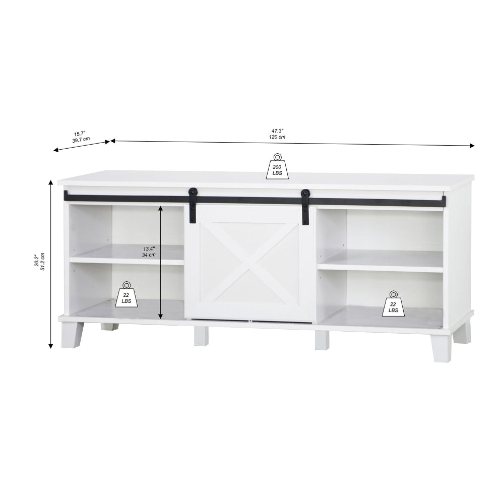 Barndoor Lowline Modern Wooden Entertainment Unit TV Stand - White Fast shipping On sale