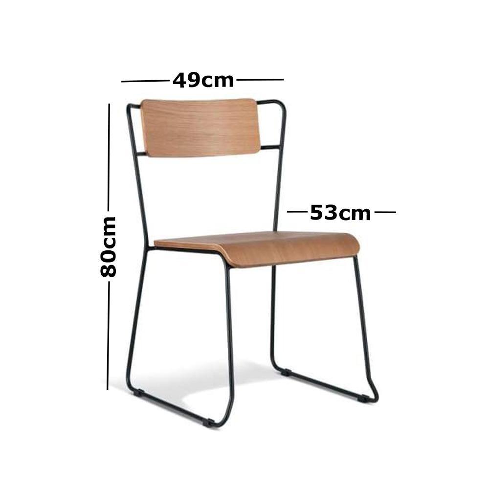 Bavleen Dining Chair - Black Frame Natural Veneer Seat Fast shipping On sale