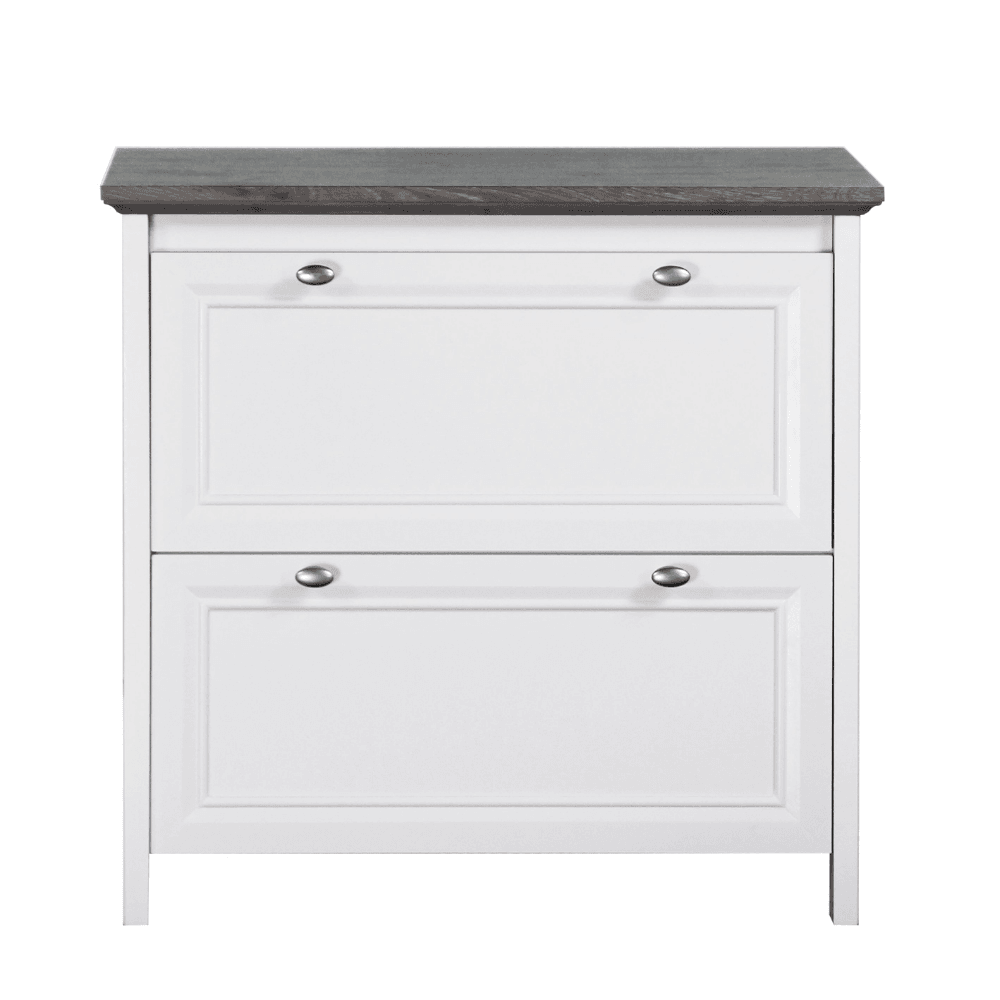 Beanca 2-Drawer Office Storage Lateral Filling Cabinet - Grey Oak & White Filing Fast shipping On sale