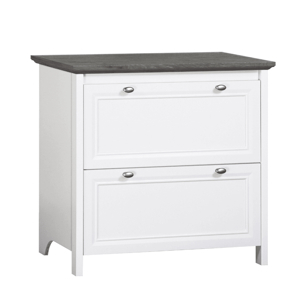 Beanca 2-Drawer Office Storage Lateral Filling Cabinet - Grey Oak & White Filing Fast shipping On sale