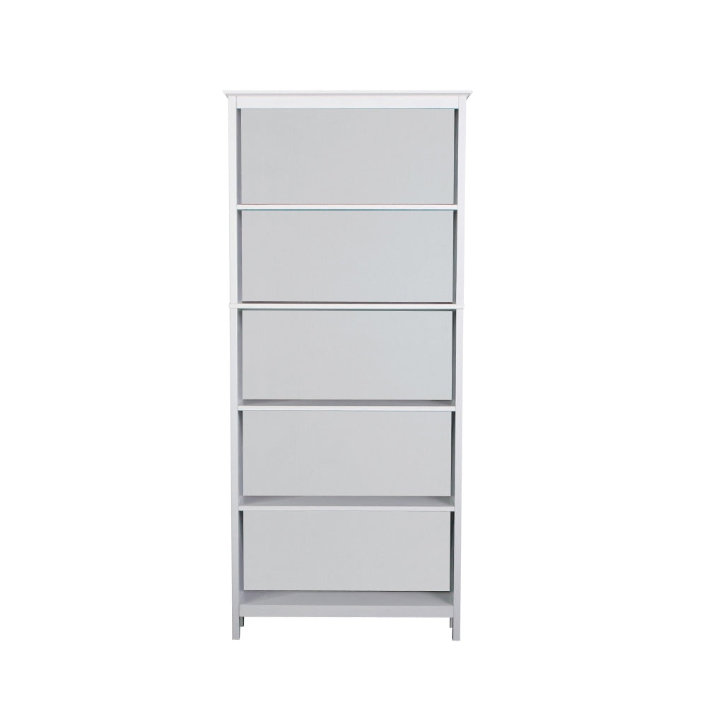 Beanca 5-Tier Bookcase Bookshelf Display Cabinet - Grey Oak & White Fast shipping On sale