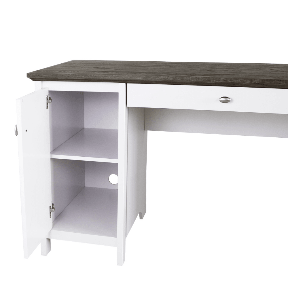 Beanca Study Writing Office Desk W/ Drawers Storage - Grey Oak & White Fast shipping On sale