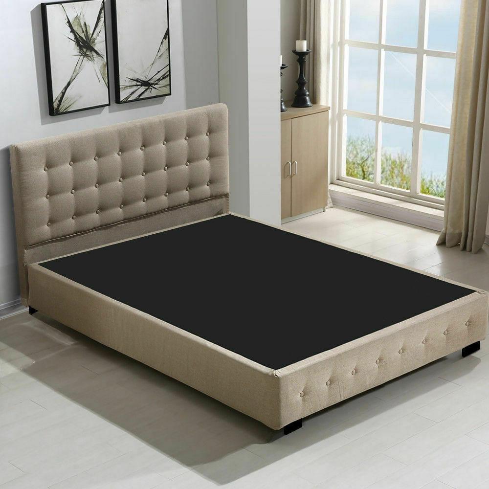 Bed Frame Base With Gas Lift Double Size Platform Fabric Fast shipping On sale