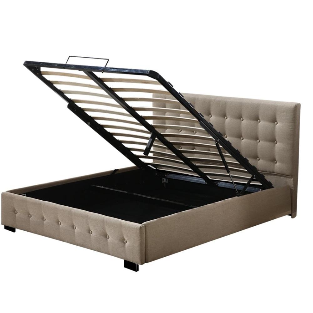 Bed Frame Base With Gas Lift King Size Platform Fabric Fast shipping On sale