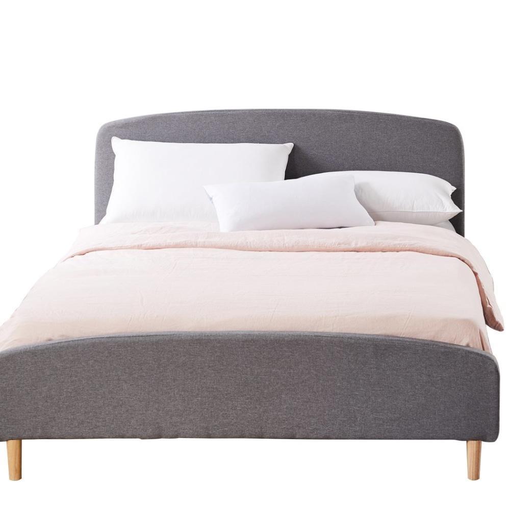 Bed Frame Queen Size Wooden Platform Linen Fabric Base Bedhead Headboard Fast shipping On sale