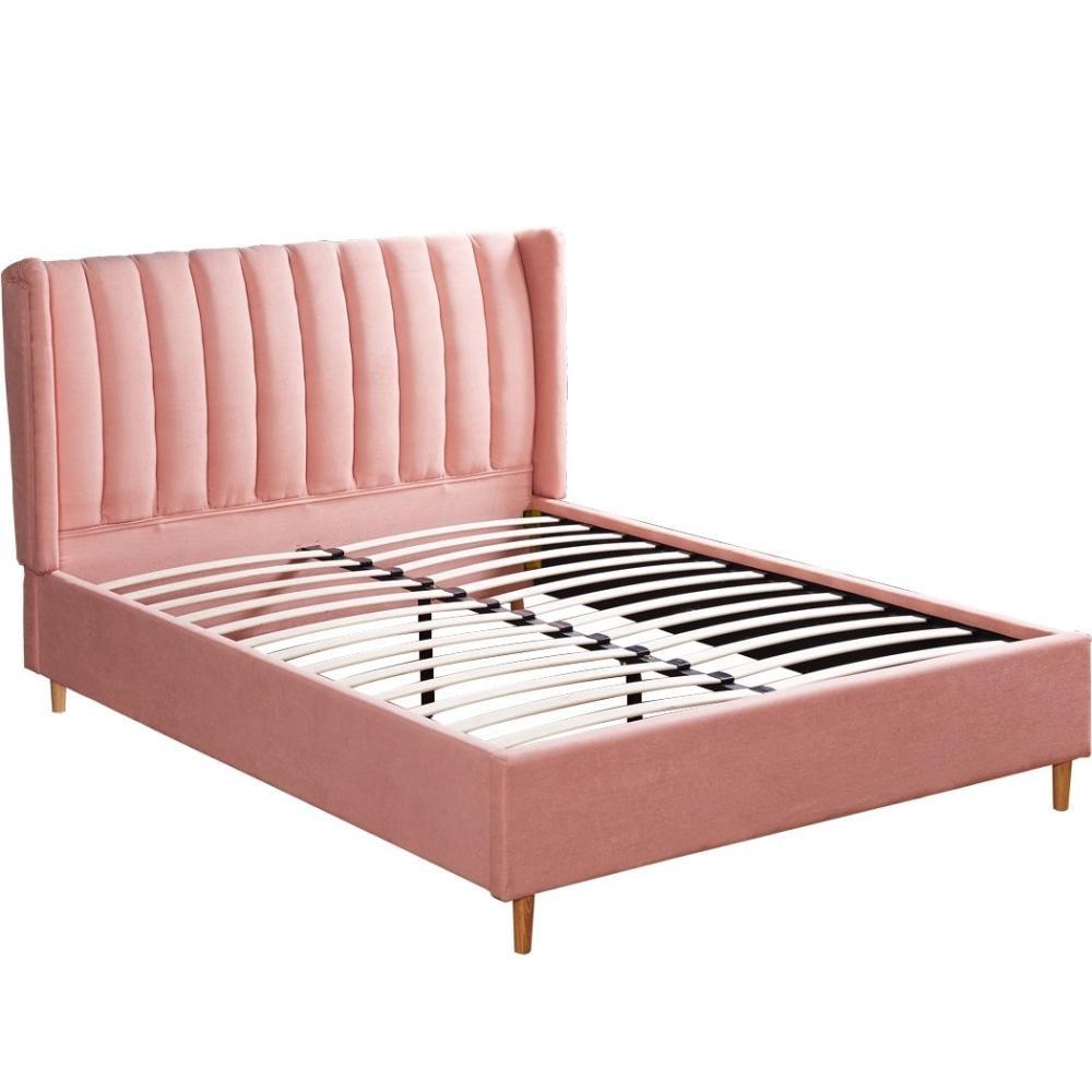 Bed Frame Velvet Base Bedhead Headboard Queen Size Wooden Platform Pink Fast shipping On sale