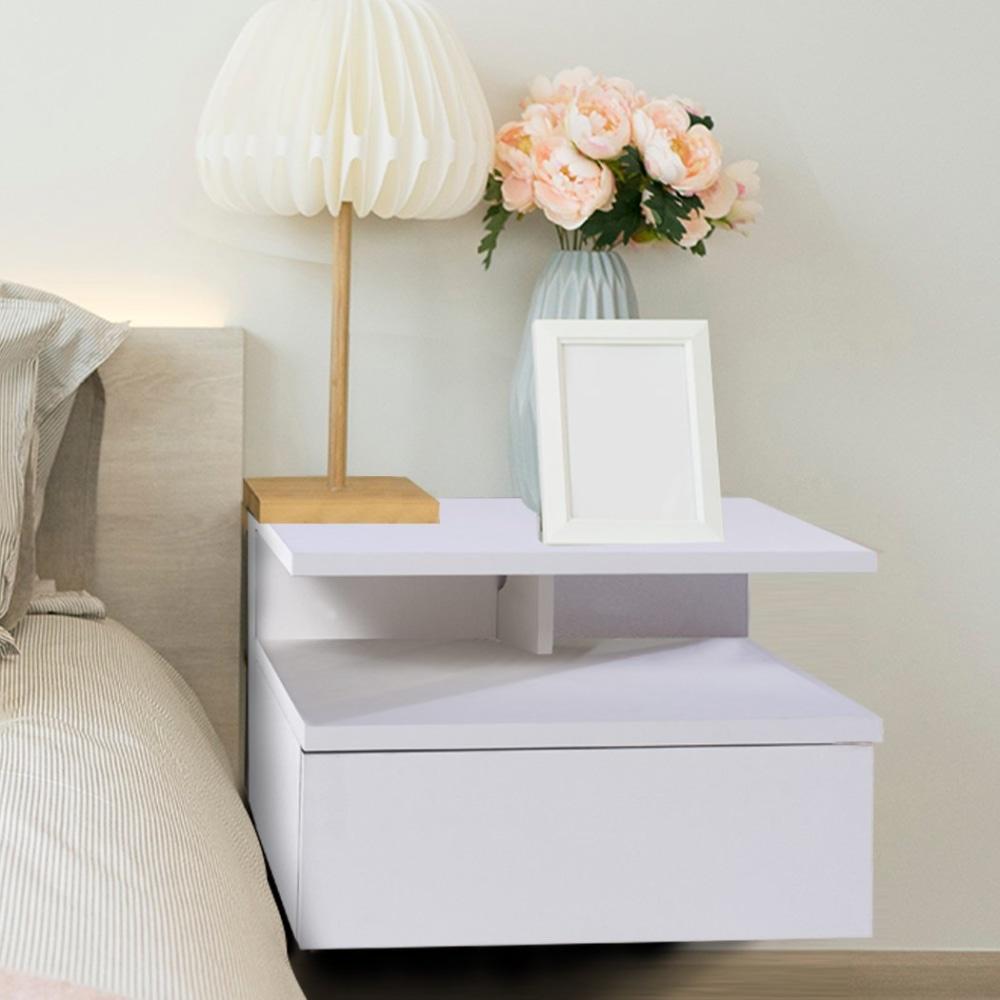 Bedside Tables LED Wall Mounted Cabinet Side Table Floating Nightstand X2 Fast shipping On sale