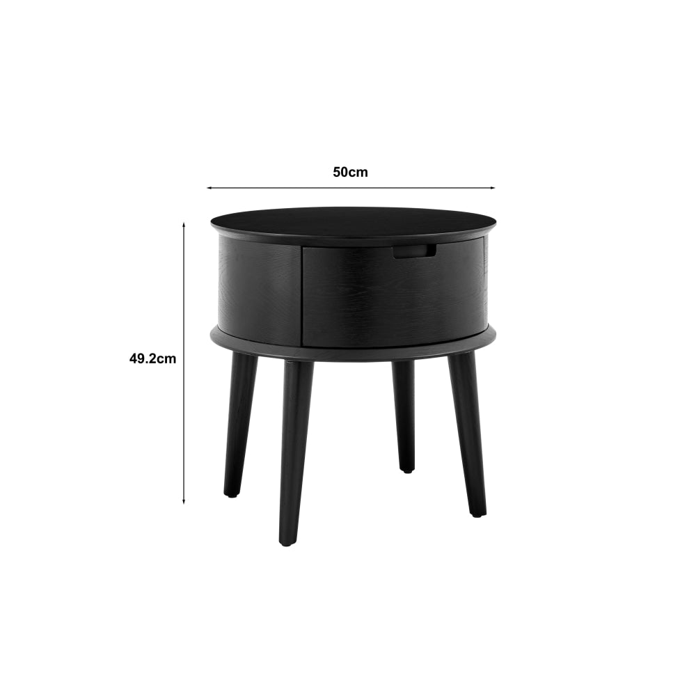 Bentley Bedside Nightstand Side Table - Black Fast shipping On sale