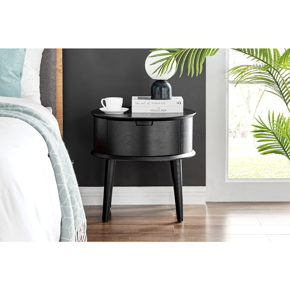 Bentley Bedside Nightstand Side Table - Black Fast shipping On sale